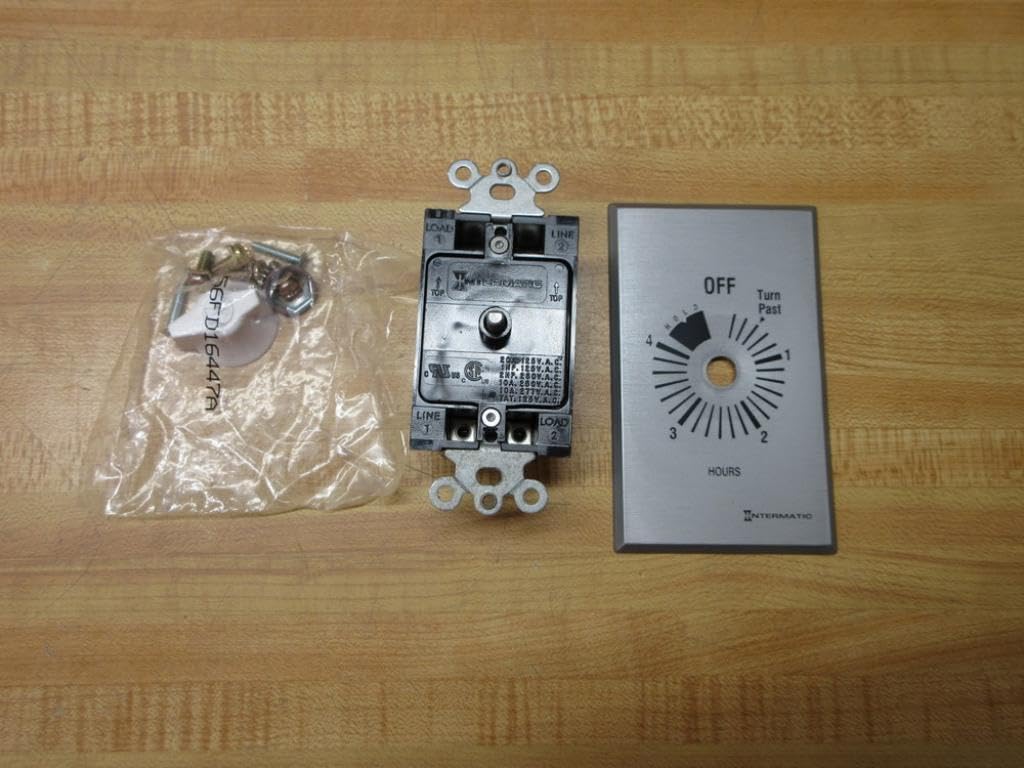 Intermatic FF34HH 4-Hour In-Wall Timer Switch with Hold Function - Commercial Grade Energy Saving Light & Appliance Control for Home, Office & Warehouse Use