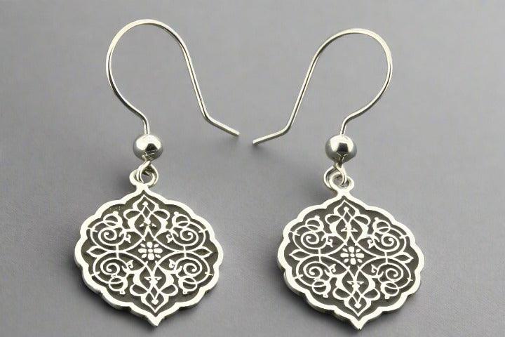 Exquisite Mandala Drop Earrings - Sterling Silver Jewelry for Women - Boho Chic & Ethnic Style - Perfect for Parties, Weddings & Everyday Wear