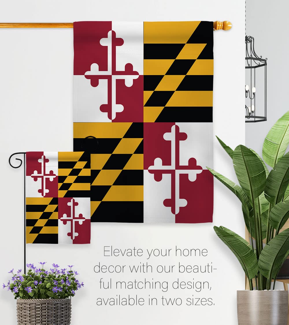 Maryland Garden House Flag Set - Double-Sided Americana Decor for Yards & Gifts