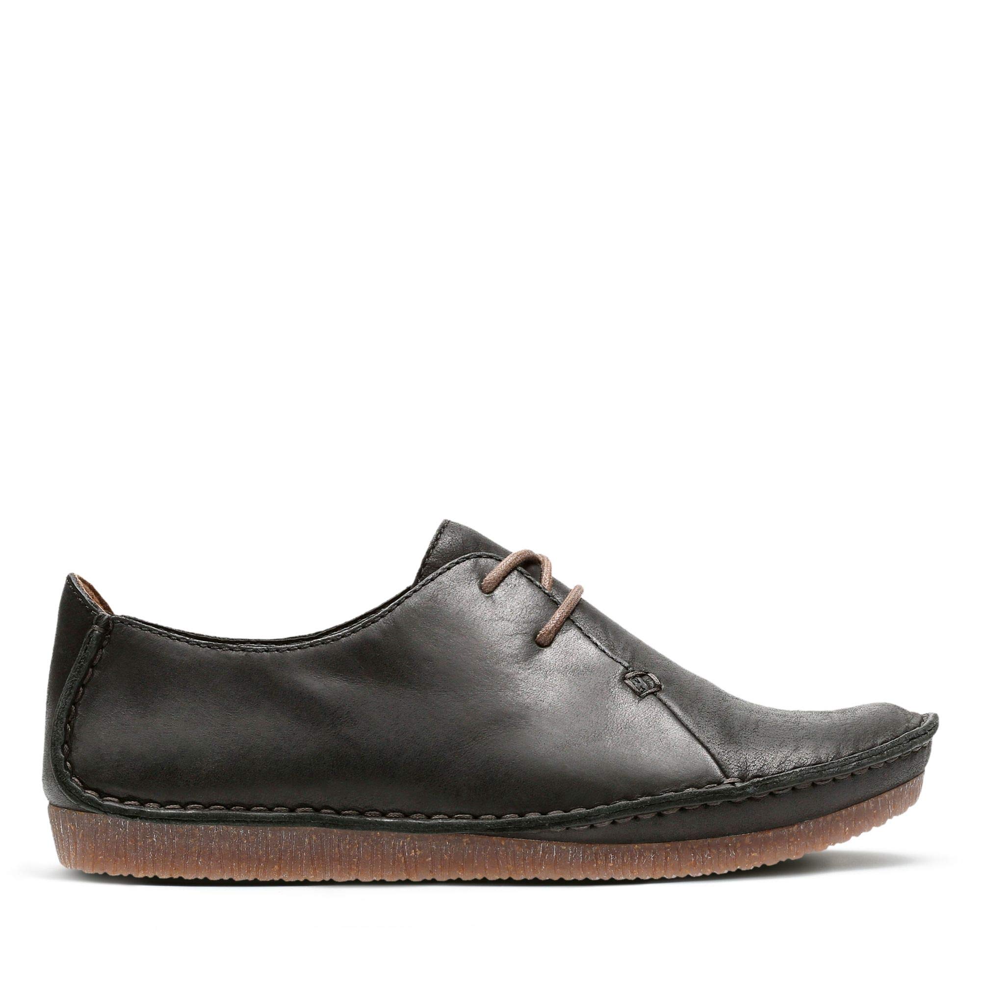 Clarks Women's Black Leather Derby Shoes Size 6.5 - Comfortable & Stylish for Work, Office & Casual Wear