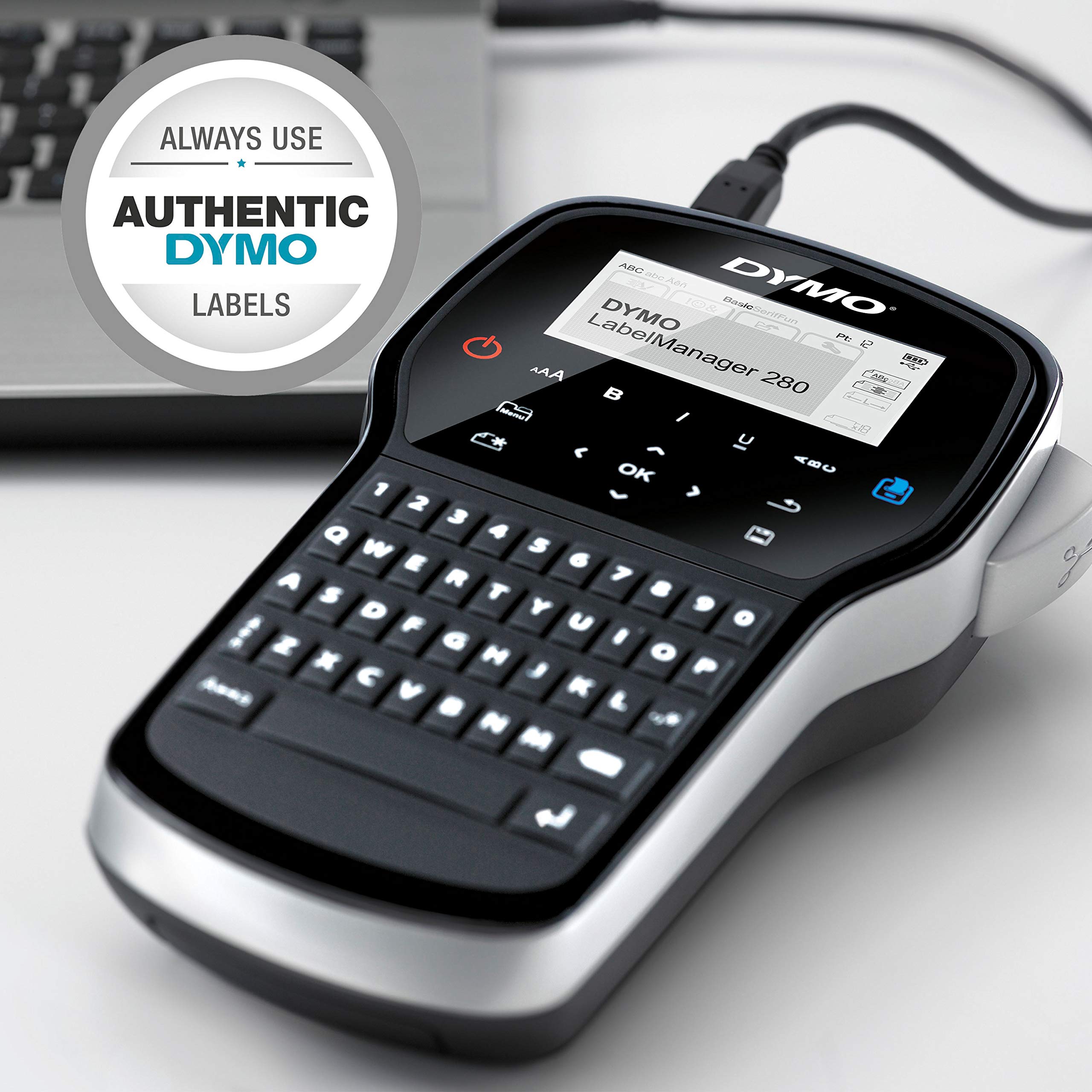DYMO LabelManager 280 Rechargeable Portable Label Maker – Easy-to-Use with One-Touch Smart Keys & QWERTY Keyboard | PC & Mac Connectivity | Perfect for Home, Office & Warehouse Organization | Labeling Files, Storage Boxes & Equipment