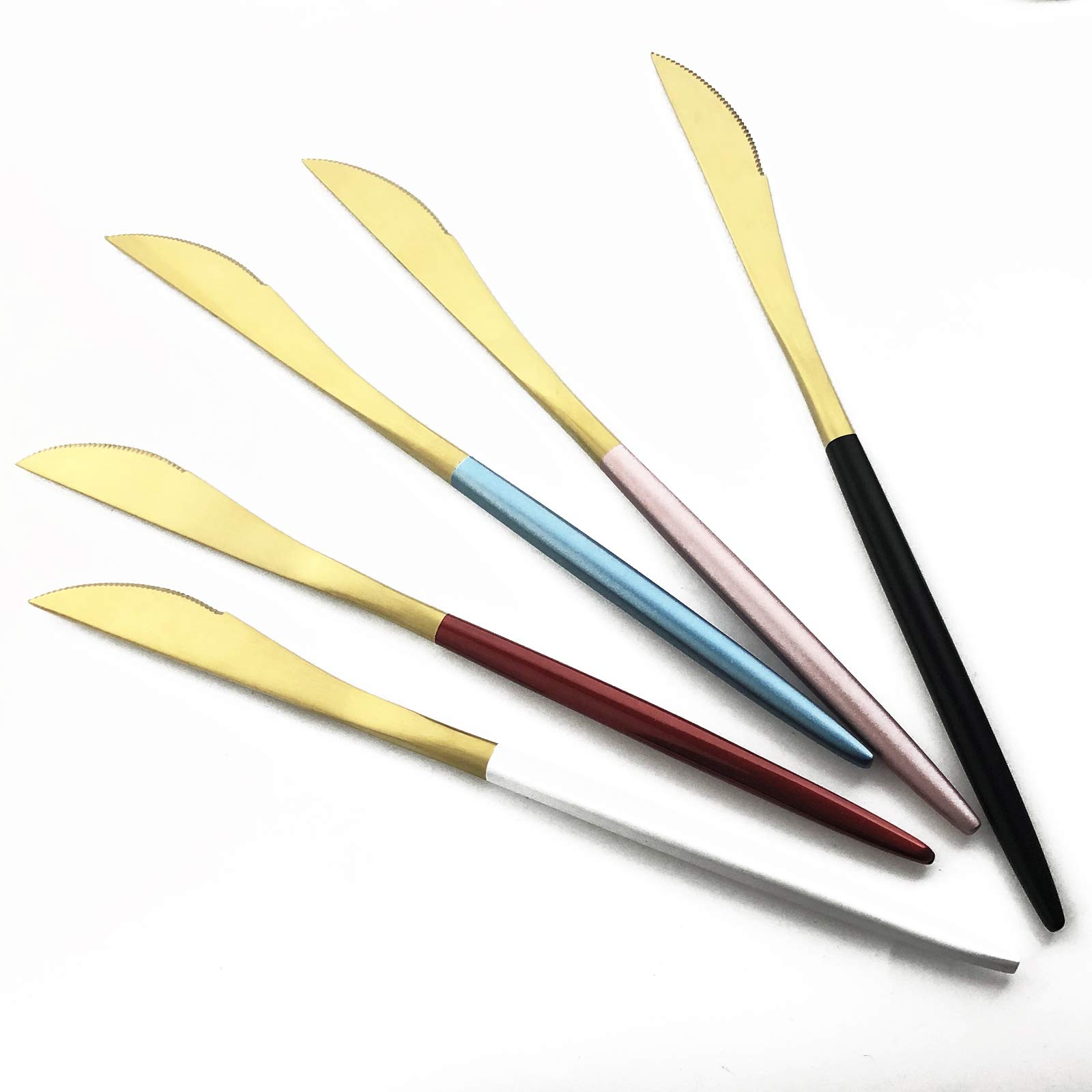 Premium 18/10 Stainless Steel Silverware Set - Hand-Polished Matte Gold Pink Flatware Cutlery Service for 2 (10-Piece) - Satin Finish Dishwasher Safe Utensils for Home, Restaurant & Dinner Parties - Elegant Table Setting for Weddings, Anniversaries & Special Occasions
