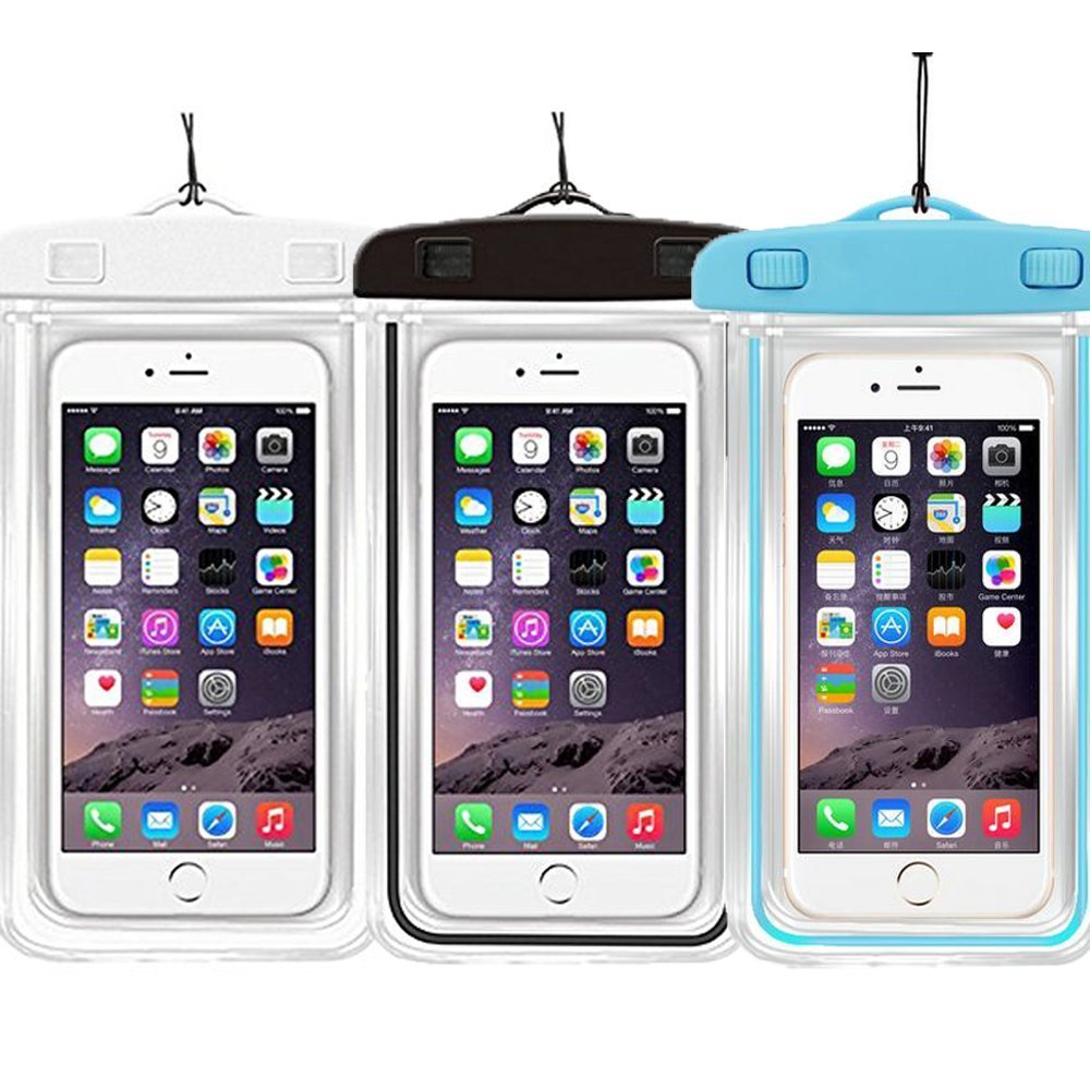 3 Pack Waterproof Phone Pouch - Universal Dry Bag for Phones Up to 5.8 Inch - Perfect for Swimming, Beach, Kayaking & Outdoor Activities