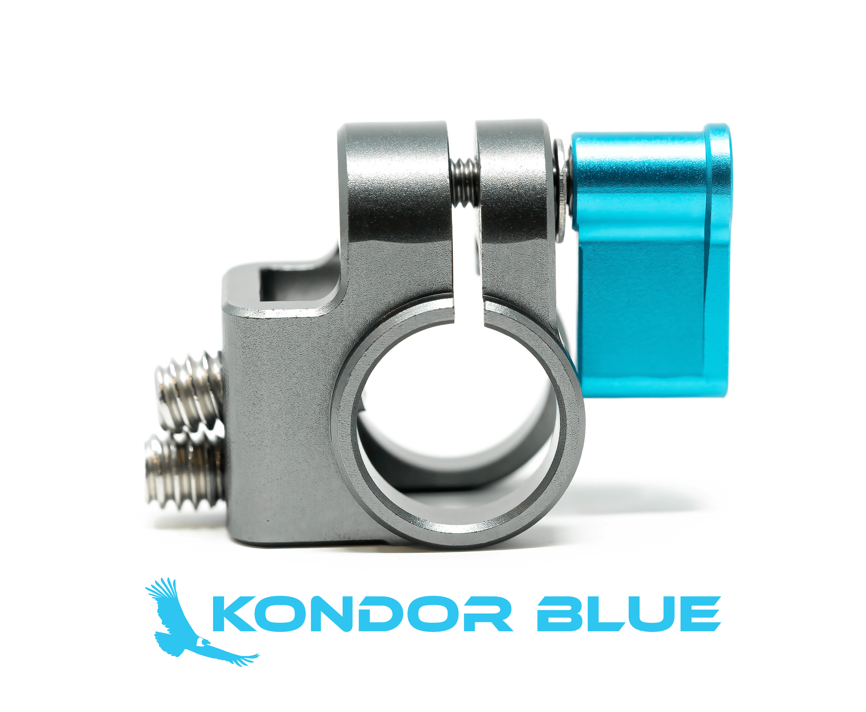 Kondor Blue 15mm Single Rod Cage Adapter - Space Gray | Camera Rig Accessory for DSLR & Mirrorless Filmmaking | Perfect for Vlogging, Documentary & Cinematic Shoots