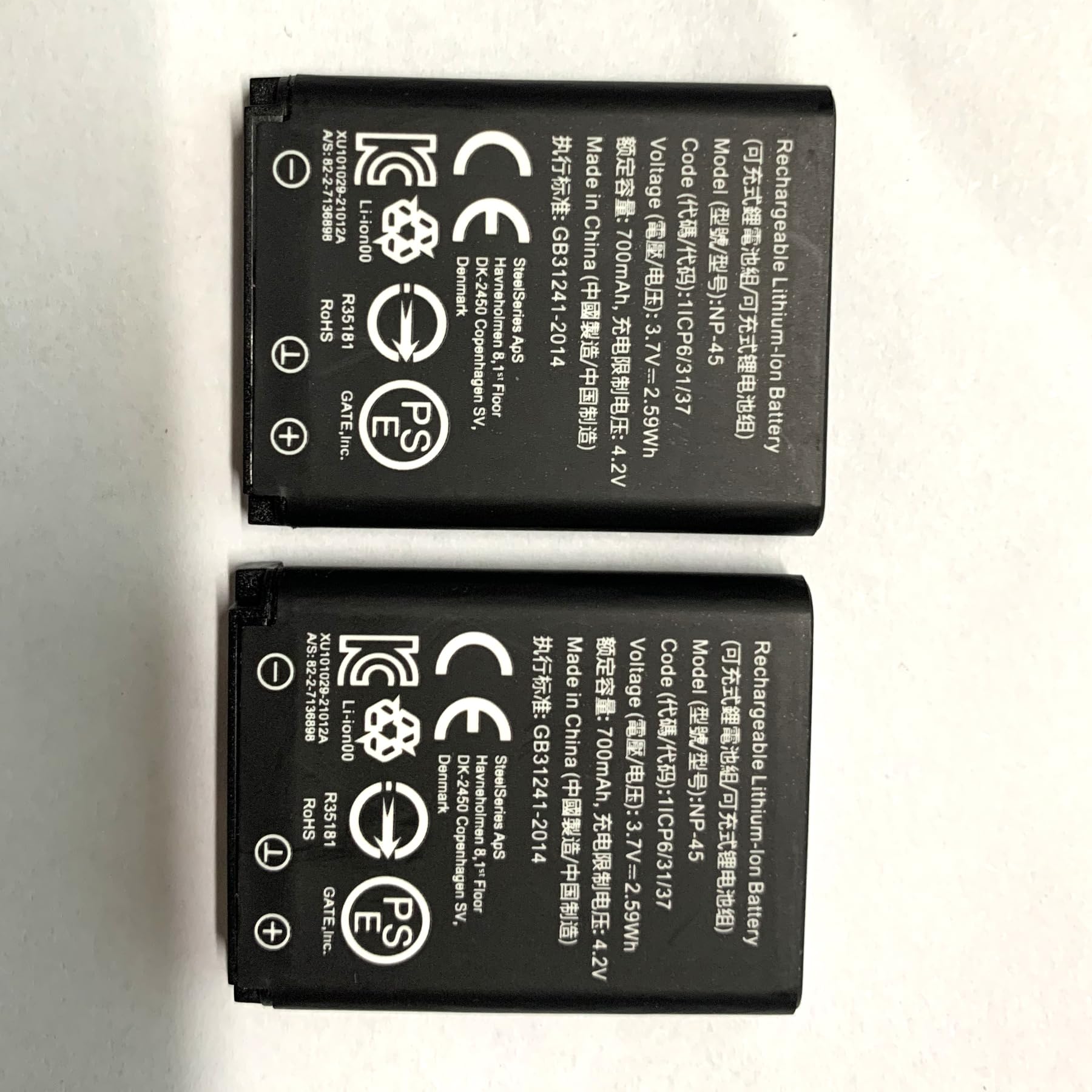 SteelSeries Arctis Nova Pro Wireless Headset Battery Replacement NP-45 - 2-Pack Compatible with Xbox & PlayStation - Long-Lasting Gaming Headset Batteries for Extended Play Sessions