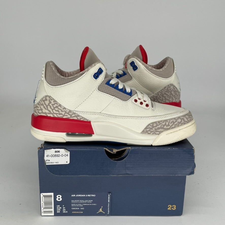 Original: AIR JORDAN 3 INTERNATIONAL FLIGHT SIZE 8 136064 140   Optimized: Air Jordan 3 Retro International Flight Men's Basketball Shoes Size 8 - Style Code 136064-140 - Perfect for Streetwear & Sneaker Collectors