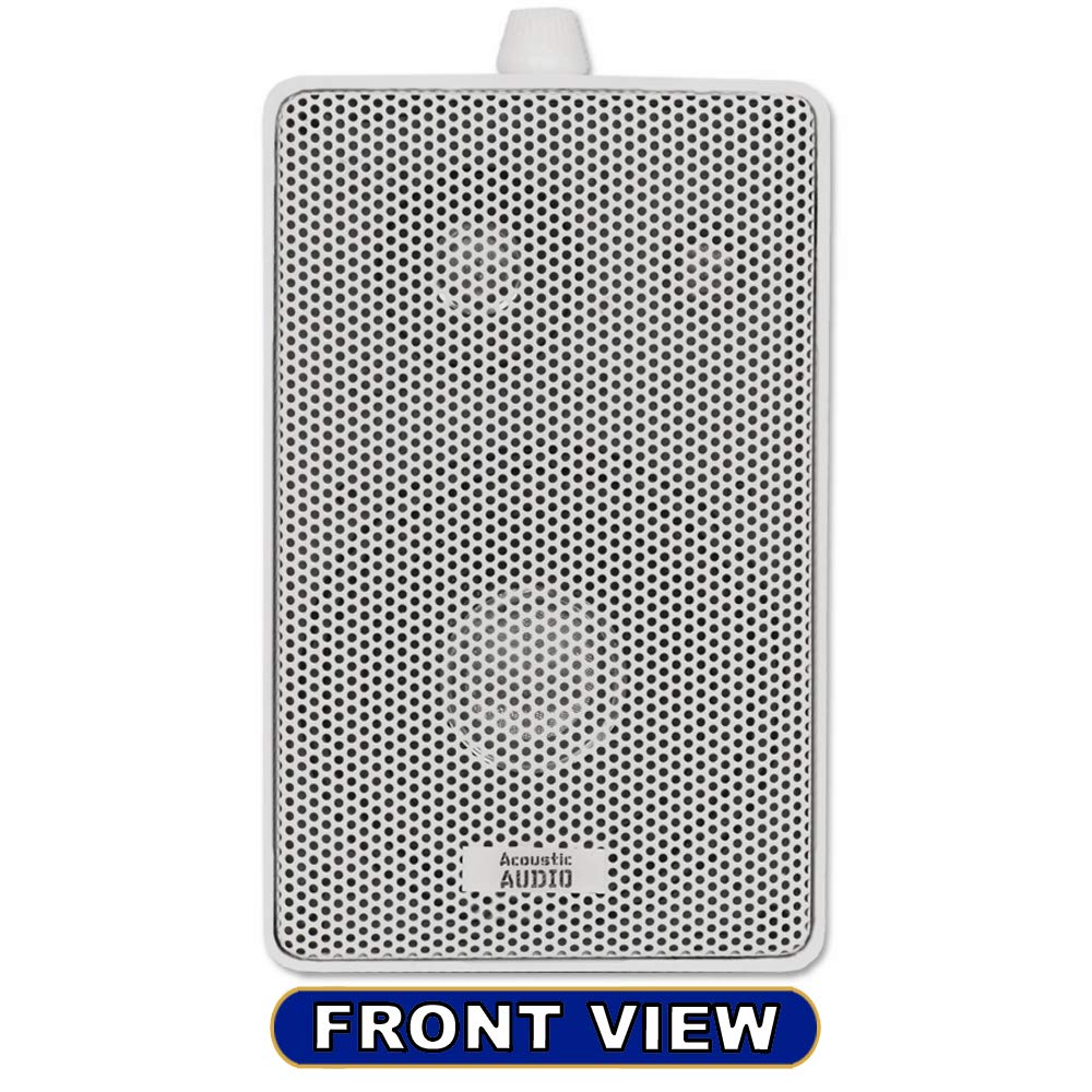 Goldwood 251W Indoor/Outdoor 3-Way Speakers - 400W High Power White Pair - Perfect for Home Theater, Patio & Backyard Parties