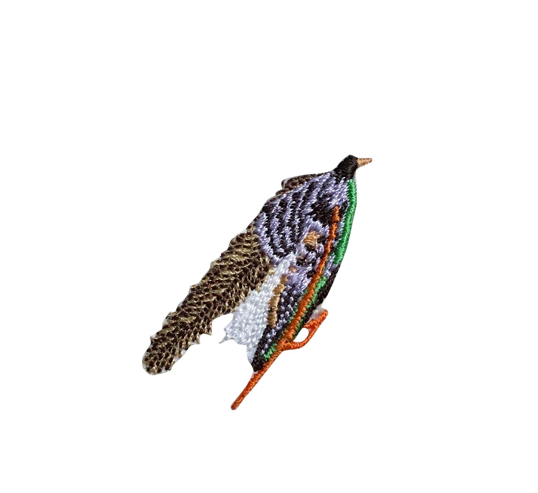 Small Fishing Fly Patch - Purple & Brown Embroidered Iron-On Lure Hook for Fly Fishing, Outdoor Gear & DIY Crafts