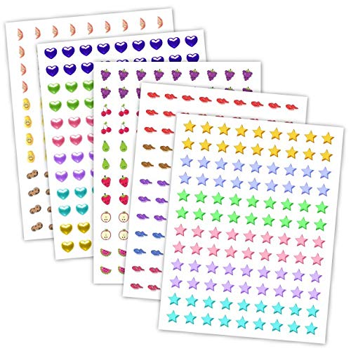 540-Piece Character Stickers Set - Stars, Shoes, Fruit, Hearts & Potatoes for Kids Scrapbooking, Journaling & DIY Crafts