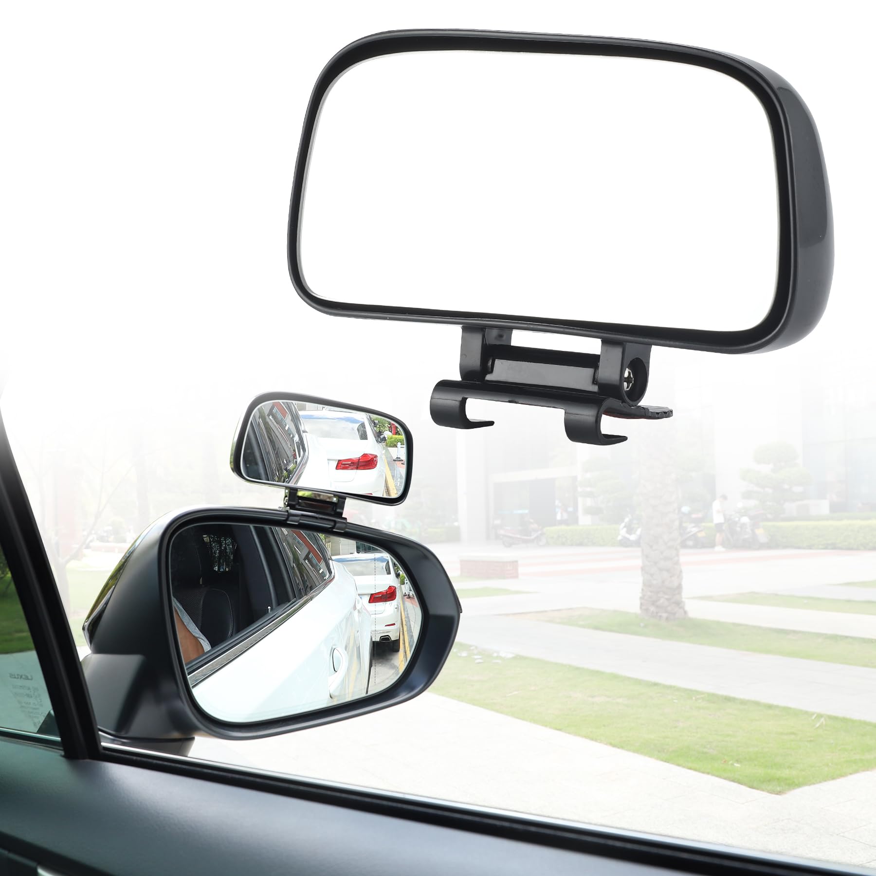 LivTee Blind Spot Mirror - Adjustable HD Glass Wide Angle Rearview Mirror for Cars, Trucks & SUVs - Universal Fit for Enhanced Safety & Parking Assistance - Perfect for Highway Driving & Tight Parking Spaces
