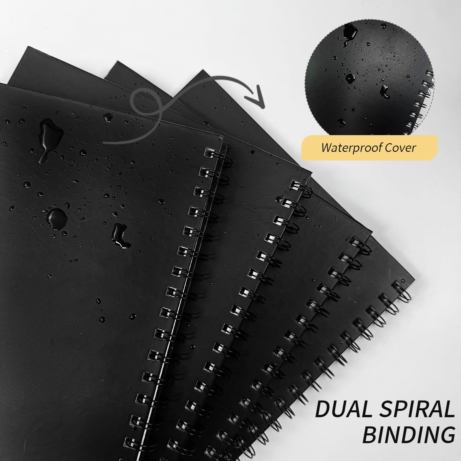 4 Pack Graph Paper Spiral Notebook - A4 Grid Journal 8.5