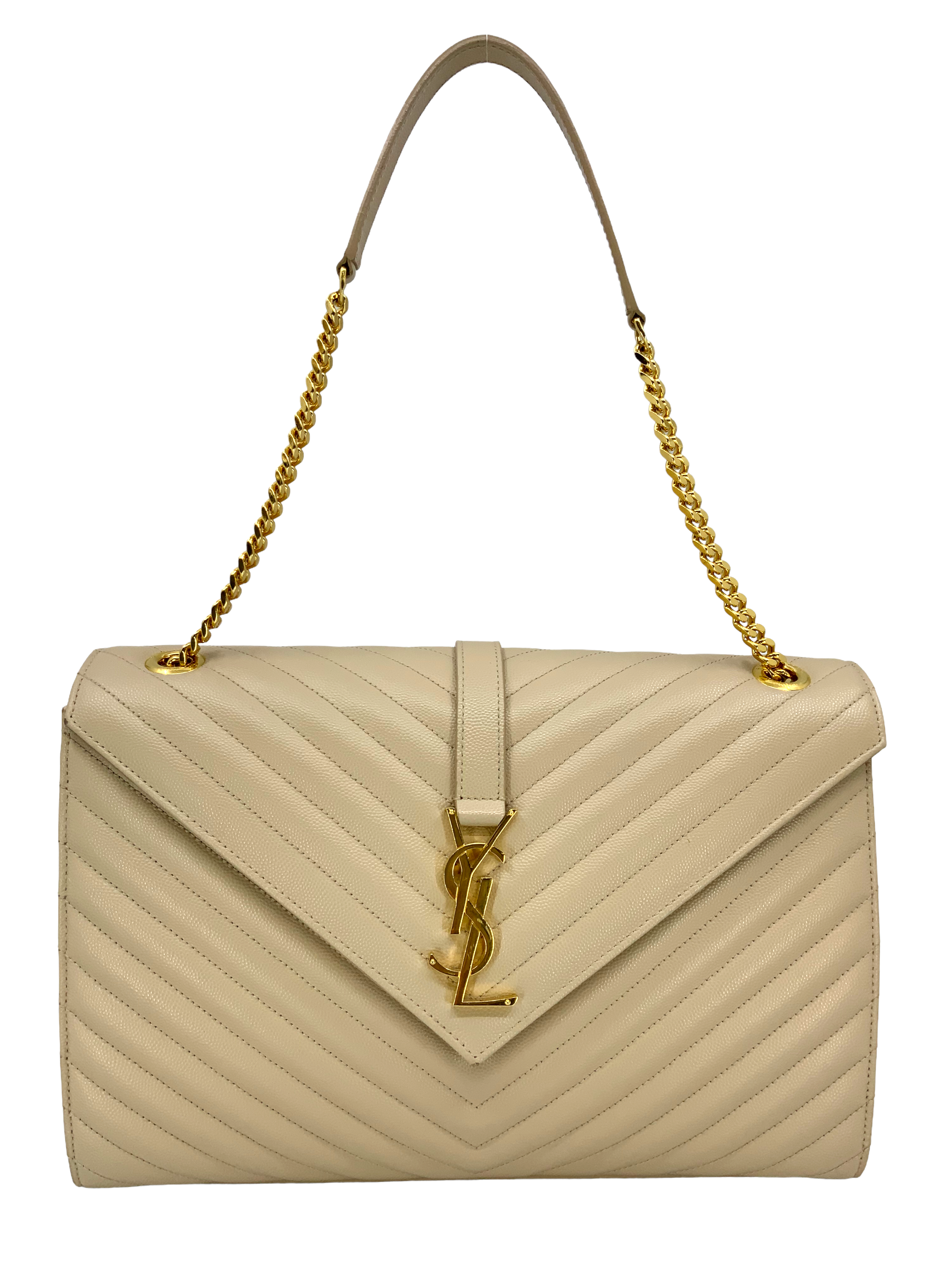 Saint Laurent Matelassé Large Monogram Envelope Flap Bag - Luxury Designer Crossbody Purse for Women, Perfect for Evening Parties & Date Nights