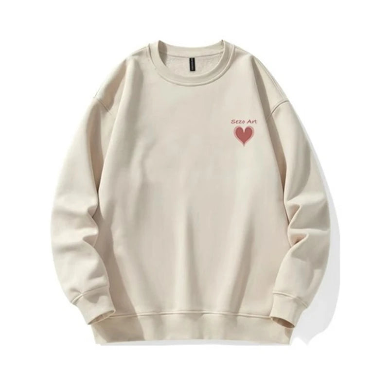 Women's Basic O-Neck Loose Hoodie - Winter Fashion Printed Casual Sweatshirt for Office & Daily Wear | Cozy & Stylish Solid Color Pullover for Women