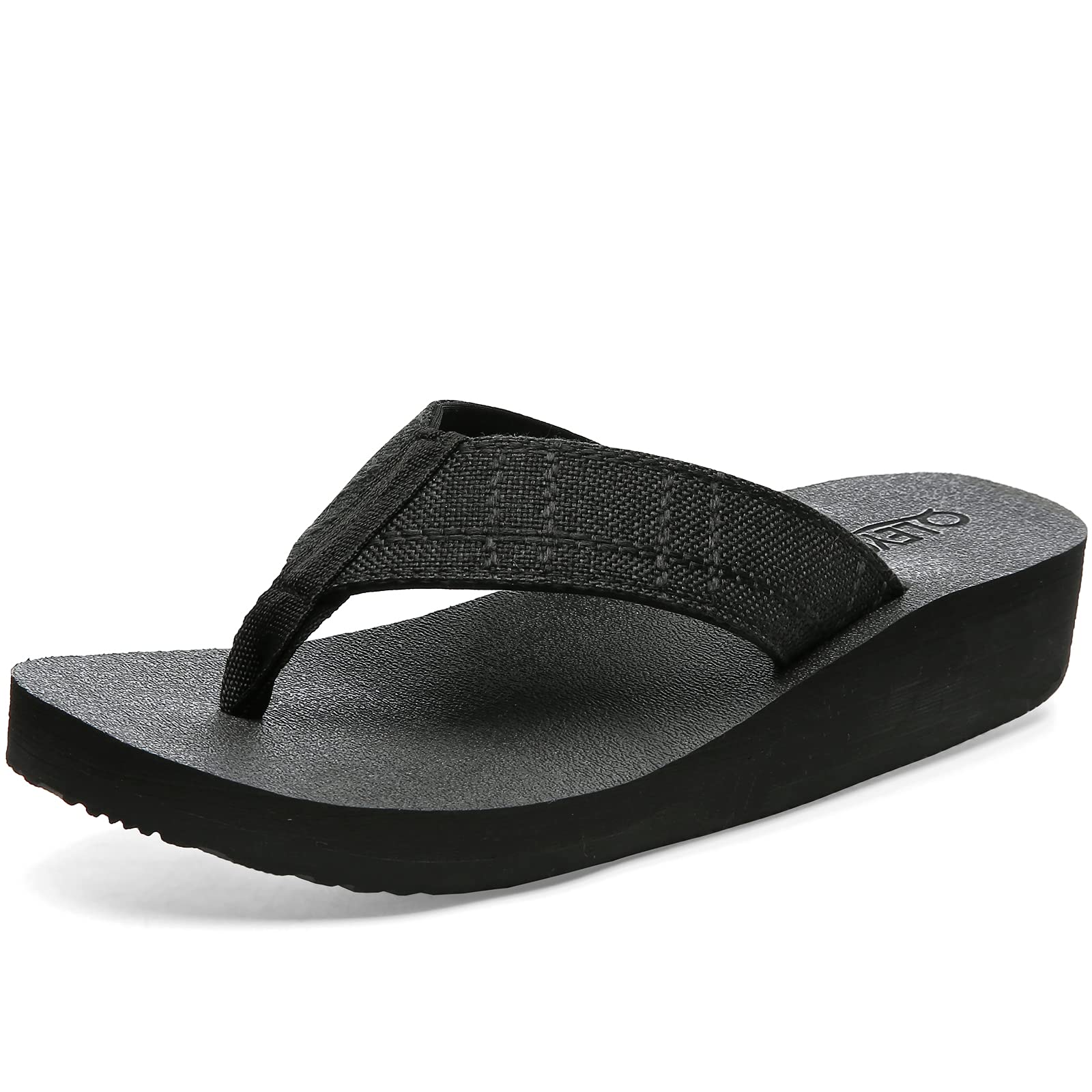 Women's Platform Flip Flops with Arch Support - Comfortable Yoga Mat Wedge Sandals, Braided Strap Summer Slippers for Beach, Pool, Vacation & Casual Wear - Perfect for Walking, Travel and Outdoor Activities