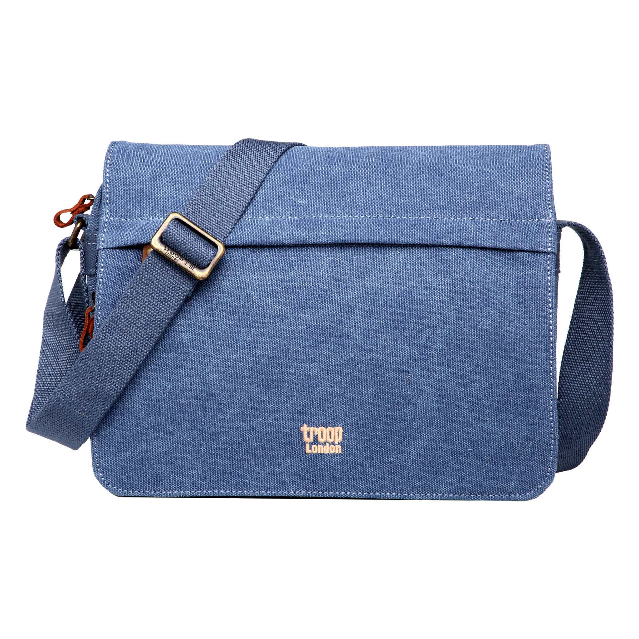 L1538 Troop London Classic Messenger Bag for Men & Women - Stylish Vintage Leather Shoulder Bag for Work, Travel & Daily Use