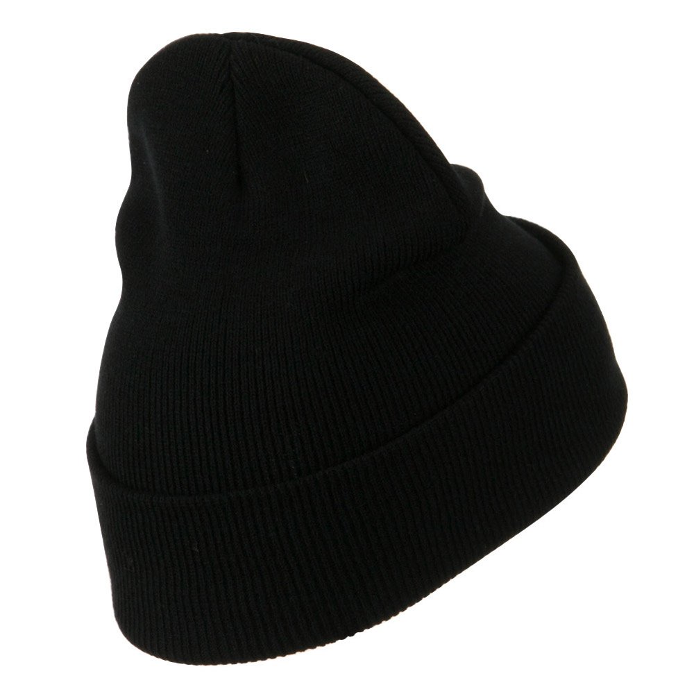 Military Embroidered Beanie - Warm Winter Skull Cap with Tactical Patch - Perfect for Outdoor Activities, Hiking, and Cold Weather Protection
