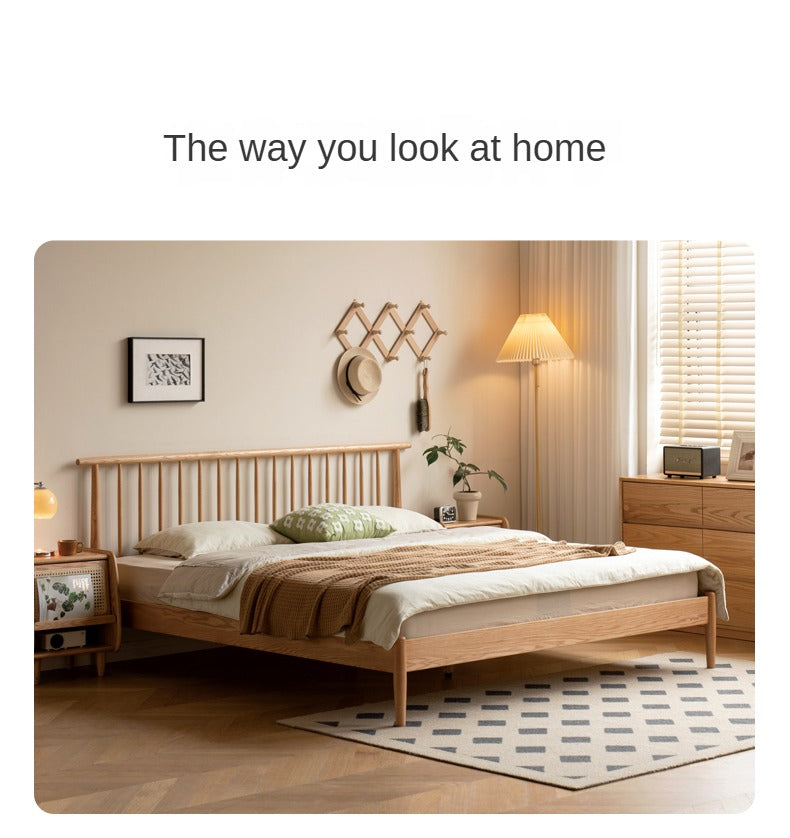 Solid Oak & Beech Wood Windsor Bed - Handcrafted Classic Wooden Bed Frame for Bedroom - Perfect for Master Bedroom, Guest Room & Cozy Farmhouse Style
