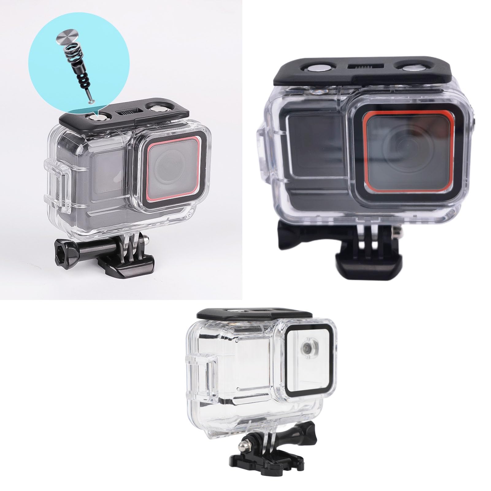 Waterproof Camera Case for ACE Action Camera - 60M Underwater Diving Housing with Cold Shoe Mount | Perfect for Surfing, Diving, Snorkeling & Skiing Adventures