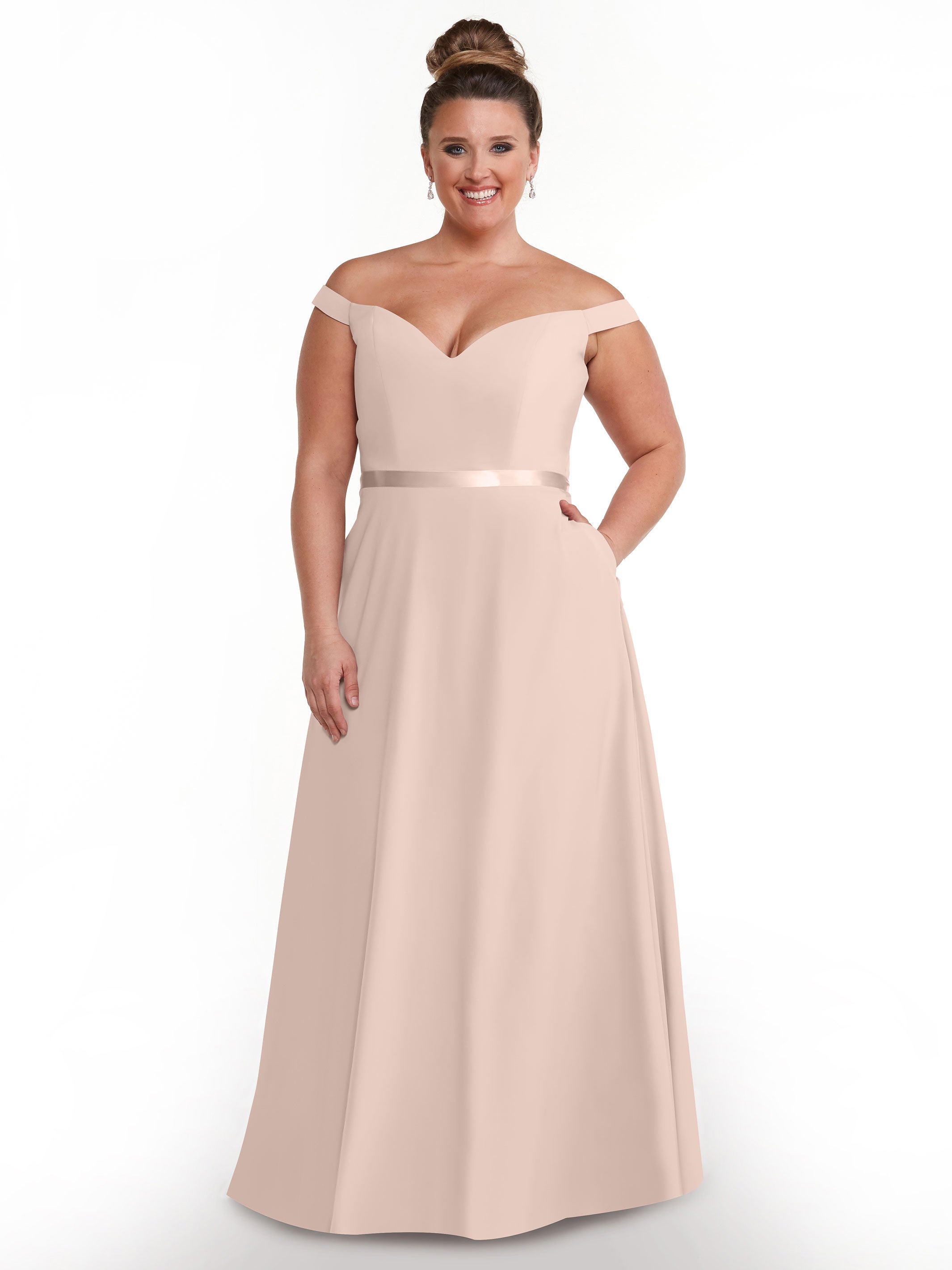 Elegant Off-the-Shoulder A-Line Chiffon Bridesmaid Dress with Sash - Size 80100 - Perfect for Weddings, Formal Events & Special Occasions