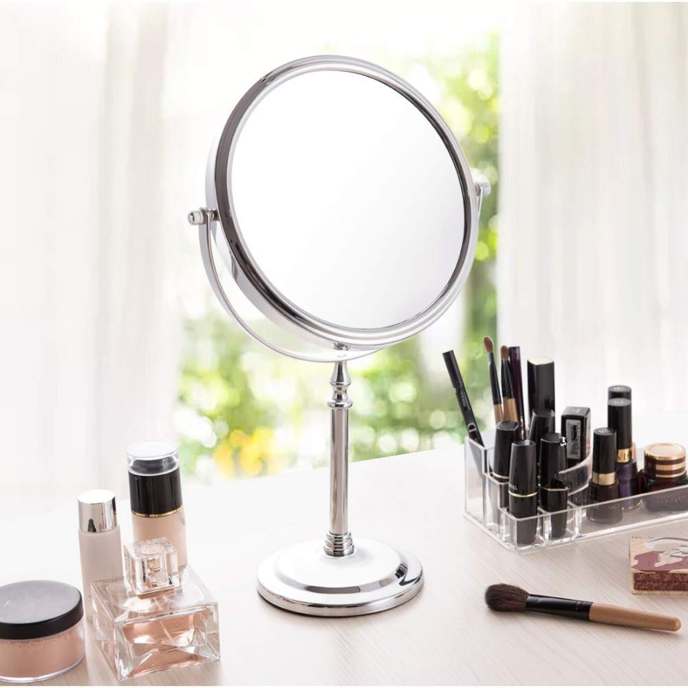 Double Sided Makeup Mirror with 3X Magnification - Vanity Cosmetic Mirror for Bedroom, Bathroom & Desktop - Perfect for Makeup Application, Skincare Routine & Grooming
