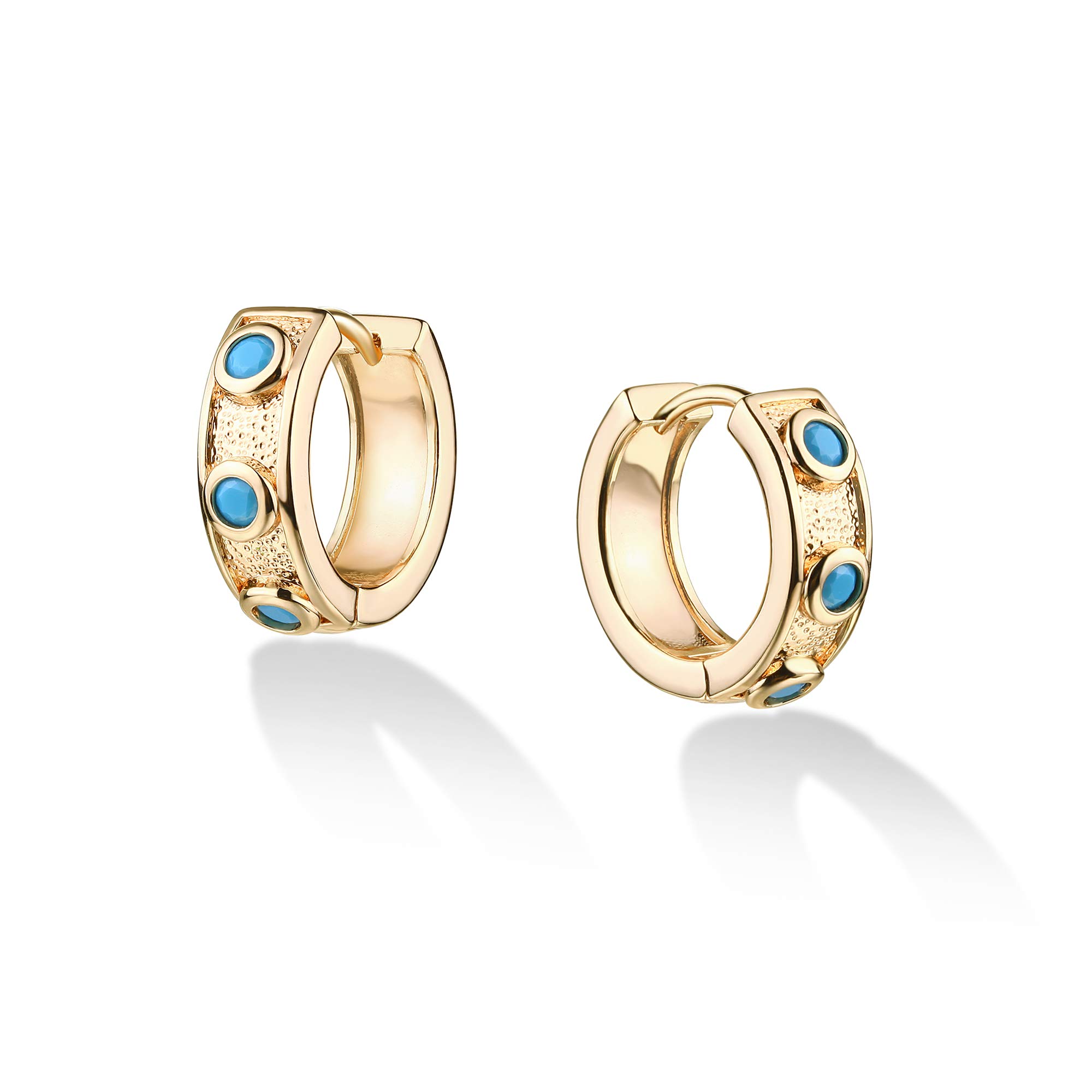 VACRONA 14K Gold Plated Cubic Zirconia Huggie Hoop Earrings - Tiny Lightweight Small Hoops for Women, Perfect for Everyday Wear, Parties & Gifts