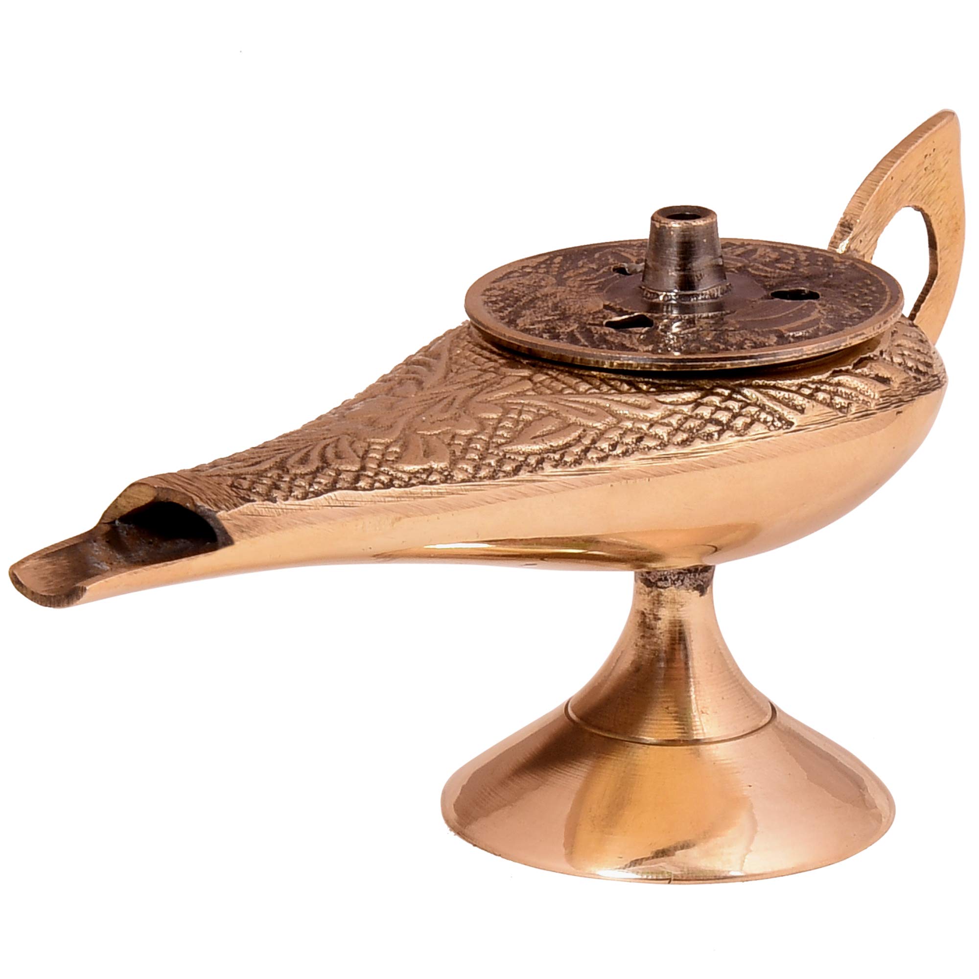 Vintage Brass Aladdin Oil Lamp - 4.5 Inches Magic Genie Light for Home Decor, Arabian Nights Theme, Gift Idea & Collectible - Perfect for Living Room, Bedroom, or Outdoor Ambiance