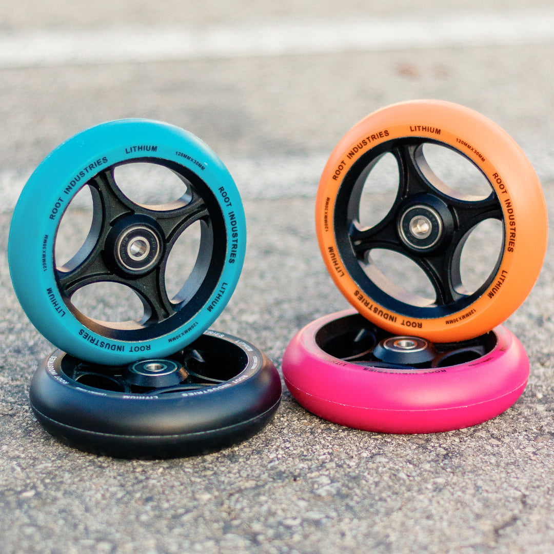 Root Industries 120mm Lithium Wheels - High-Performance Skateboard & Longboard Wheels for Smooth Rides on Pavement and Cruising