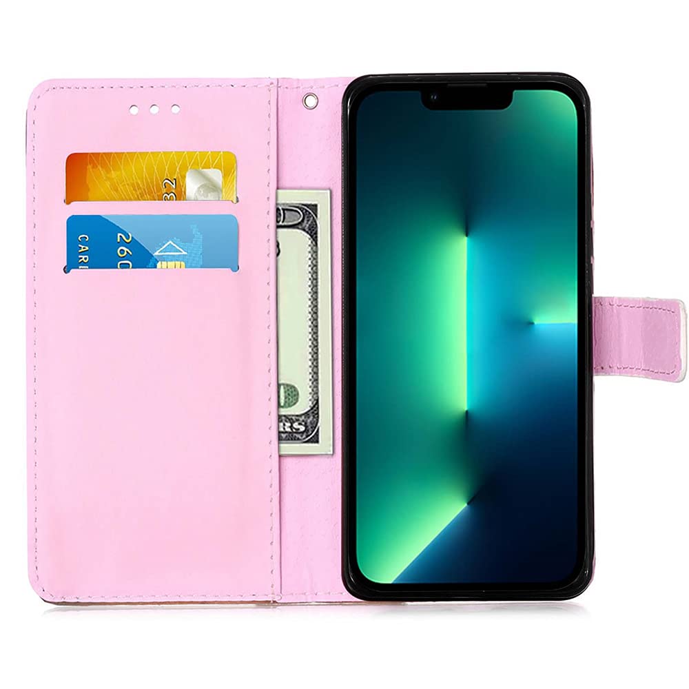 Premium PU Leather iPhone 13 Pro Max Case with Wallet & Kickstand - Credit Card Holder Slot, 6.7