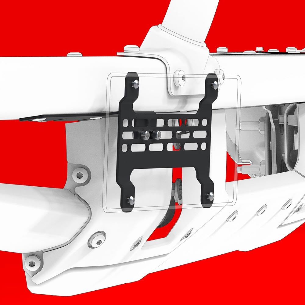 2021-2024 Ford Bronco License Plate Relocation Kit - Builtright Modular Steel Bumper Bracket | Off-Road Accessory for Trail & Street Legal Compliance