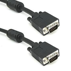 50FT VGA Cable Male to Male - High Speed SVGA Monitor Cable with 15-Pin Connector for PC, TV, Computer - Durable Blue & Black Cord for Home Office & Gaming Setup