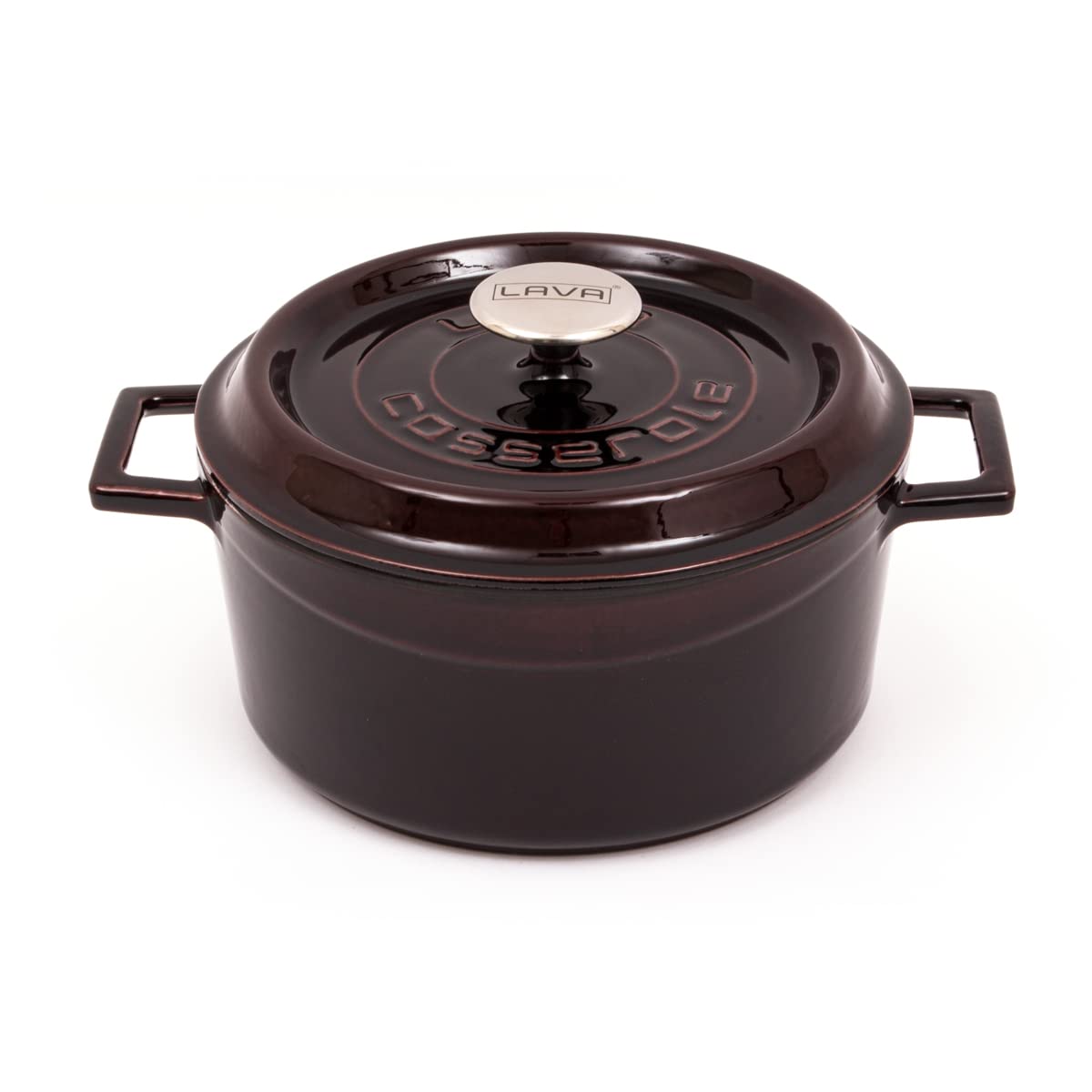 Premium 4.7 Quart LAVA Enameled Cast Iron Dutch Oven with Lid - Pre-Seasoned, Naturally Non-Stick, Induction & Dishwasher Safe (Burgundy) - Perfect for Soups, Stews, Braising & Baking