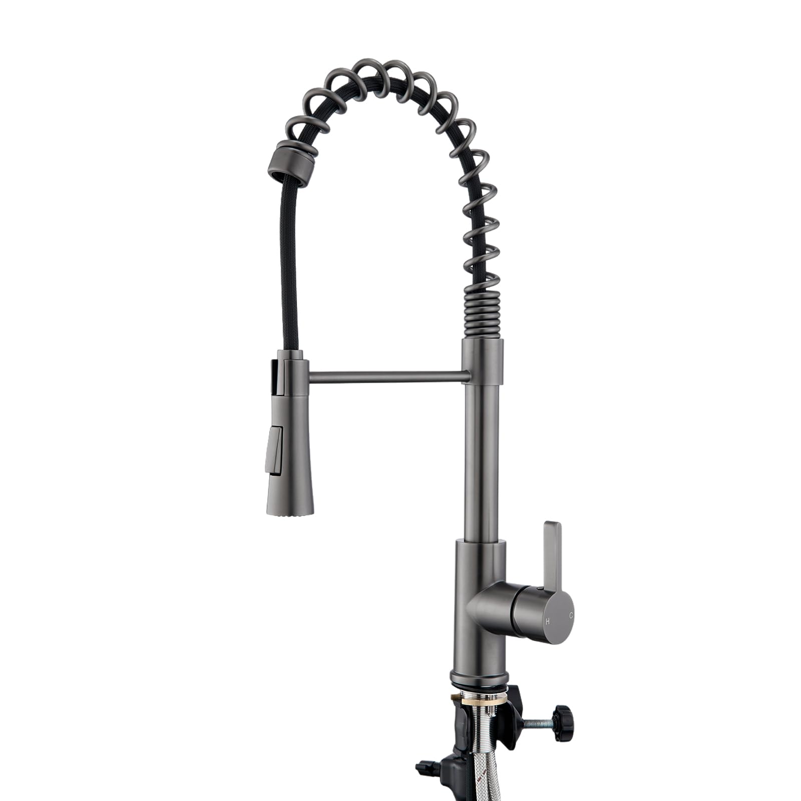33 Inch Drop-in Gunmetal Black Stainless Steel Double Bowl Kitchen Sink with Black Spring Neck Faucet - Dual Mount Workstation for Modern Homes, Perfect for Busy Cooks and Large Meal Prep
