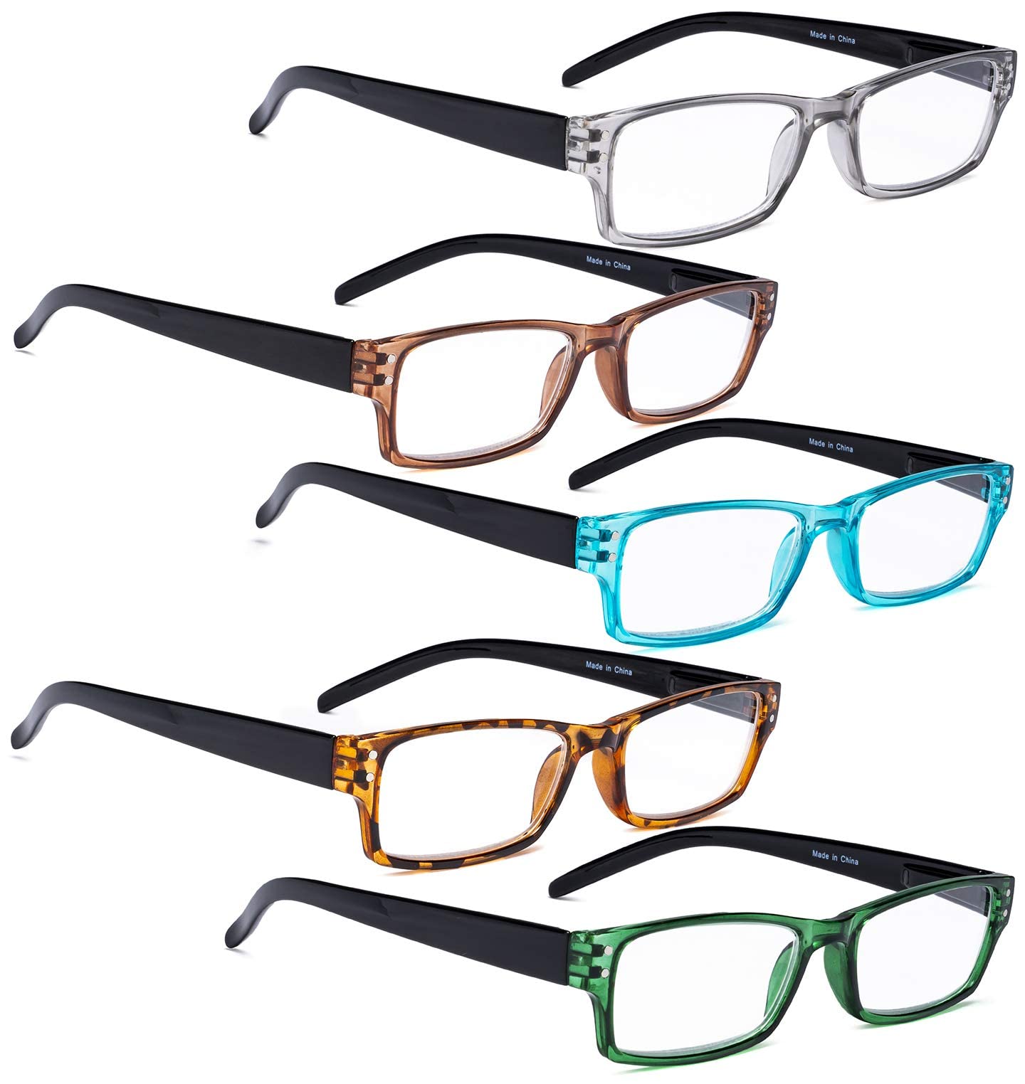 4 Pack Reading Glasses for Women & Men - Stylish Sunshine Readers with Case - Perfect for Reading, Crafts, and Outdoor Activities