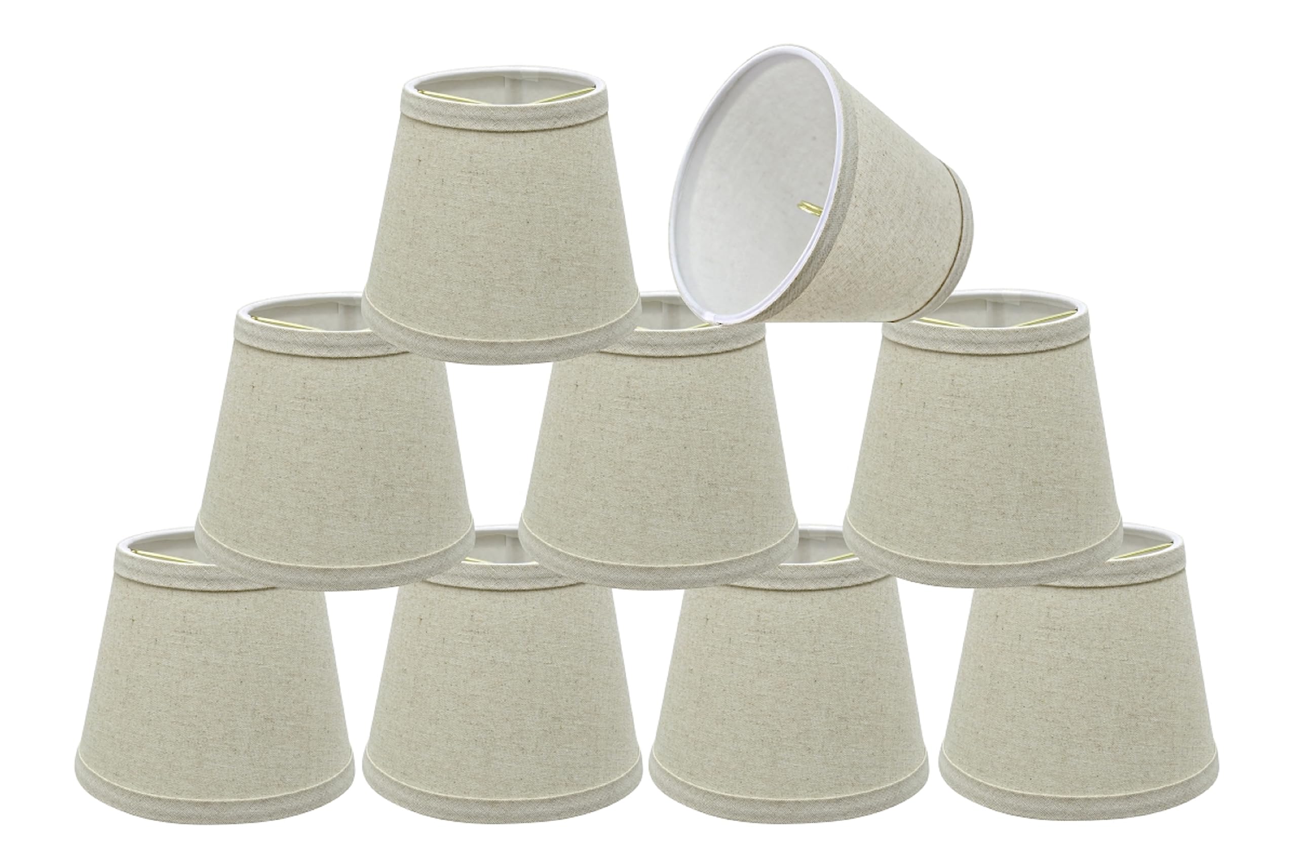 Aspen Creative 32861-9A Small Hardback Empire Shape Chandelier Clip-On Lamp Shade - Light Grey, 4