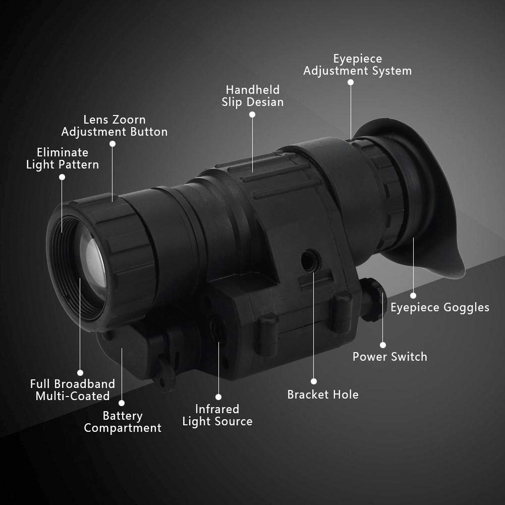PVS-14 HD Digital Night Vision Monocular - Waterproof IR Infrared Scope for Hunting, Surveillance & Night Patrol | Compatible with Tactical Gear & Military Equipment | Perfect for Outdoor Adventures, Security & Low Light Conditions