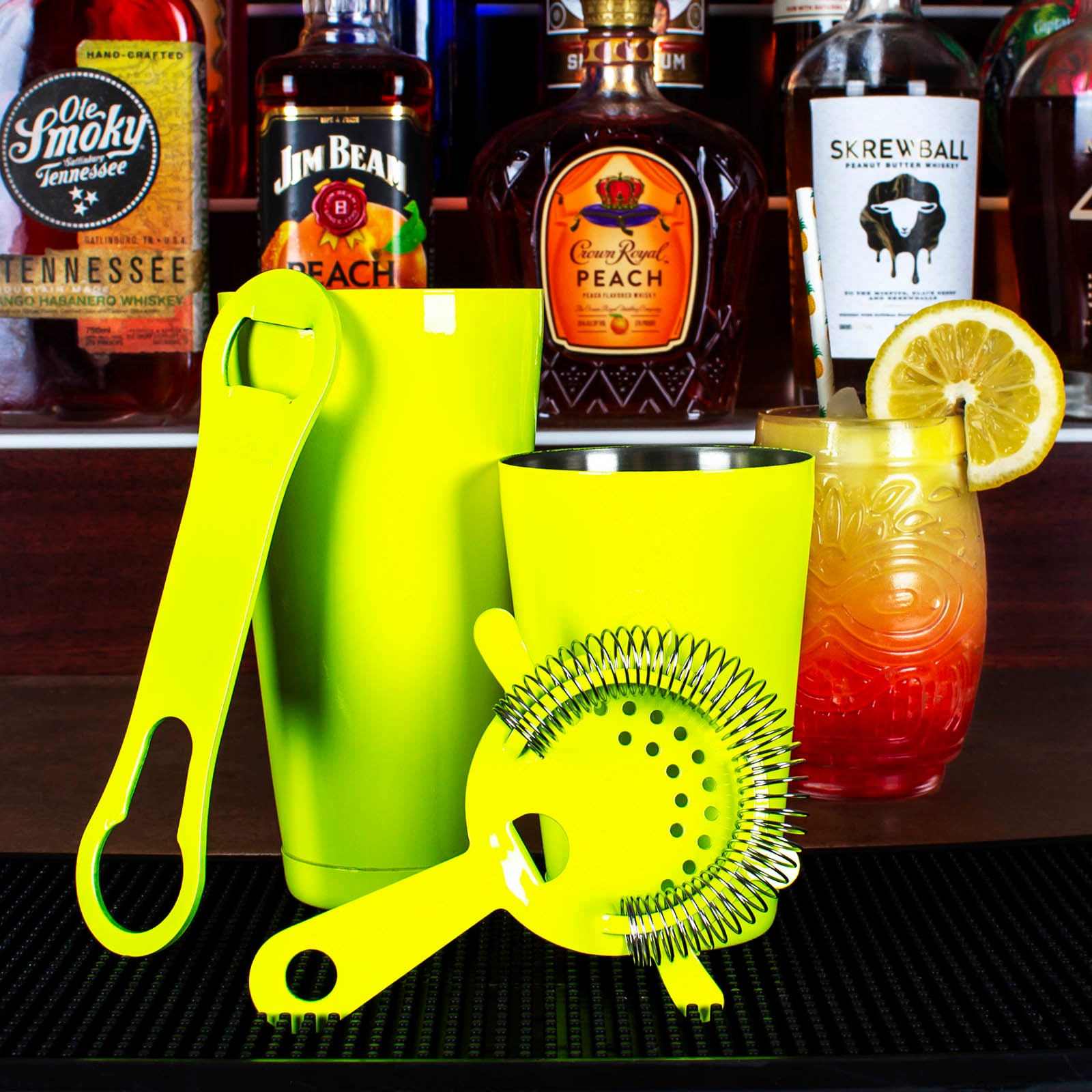 4-Piece Bar Set with V Rod® - Neon Color Options for Home Gym, CrossFit & Weightlifting Workouts