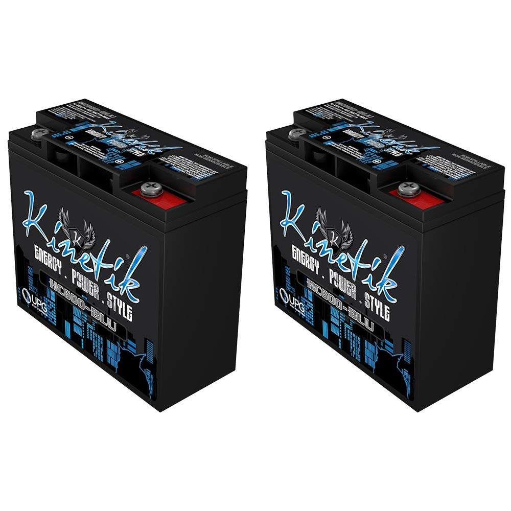 Kinetik HC600-BLU Black Power Cell Battery - 2 Pack for Car Audio, Marine & RV Power Systems | High-Performance AGM Battery Replacement