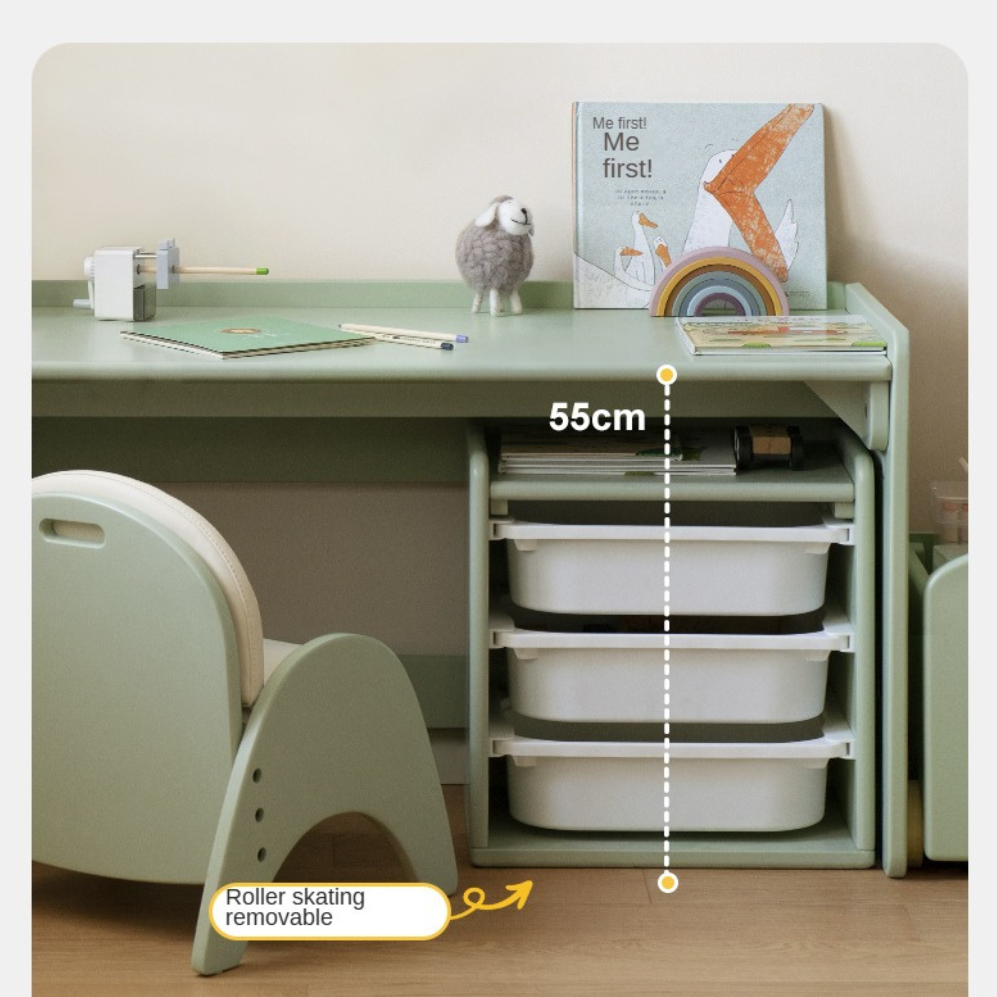 Solid Wood Kids Lift Top Desk with Storage - Study Table & Organizer for Children's Room, Homework, and Crafting