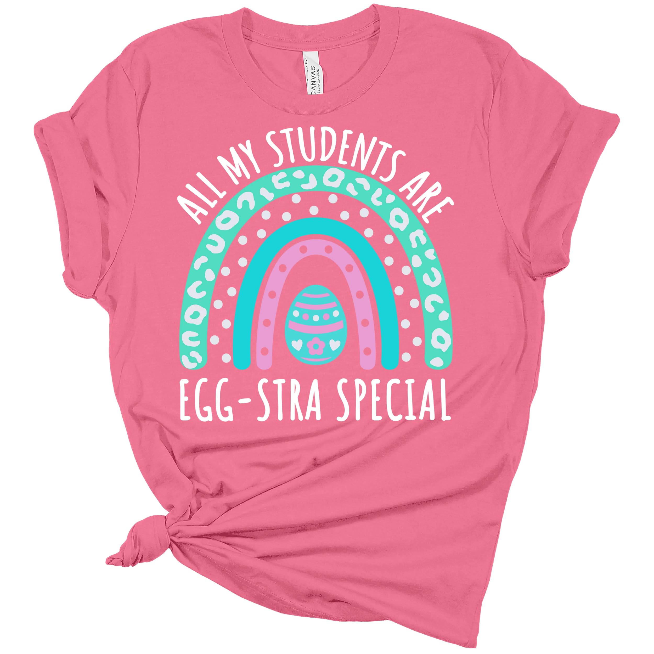 Women's Easter 'All My Students Are Egg-stra Special' Teacher T-Shirt - Cute Graphic Tee for Classroom, School Events & Easter Celebrations