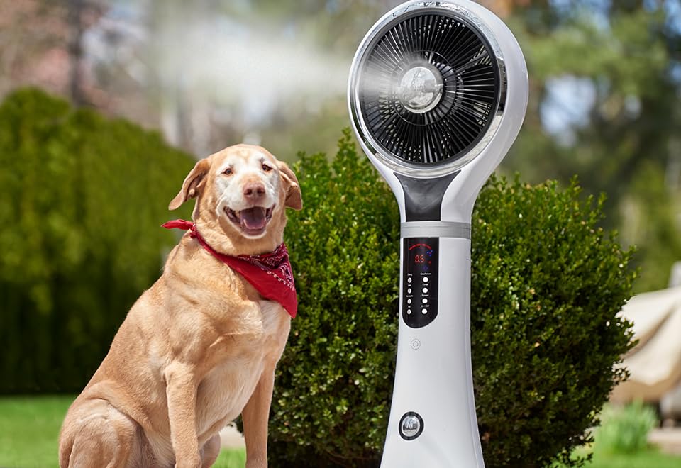 Sharper Image Portable Evaporative Air Cooler - Personal Space Cooler with 3 Speeds, Quiet Operation for Bedroom, Office & Outdoor Use