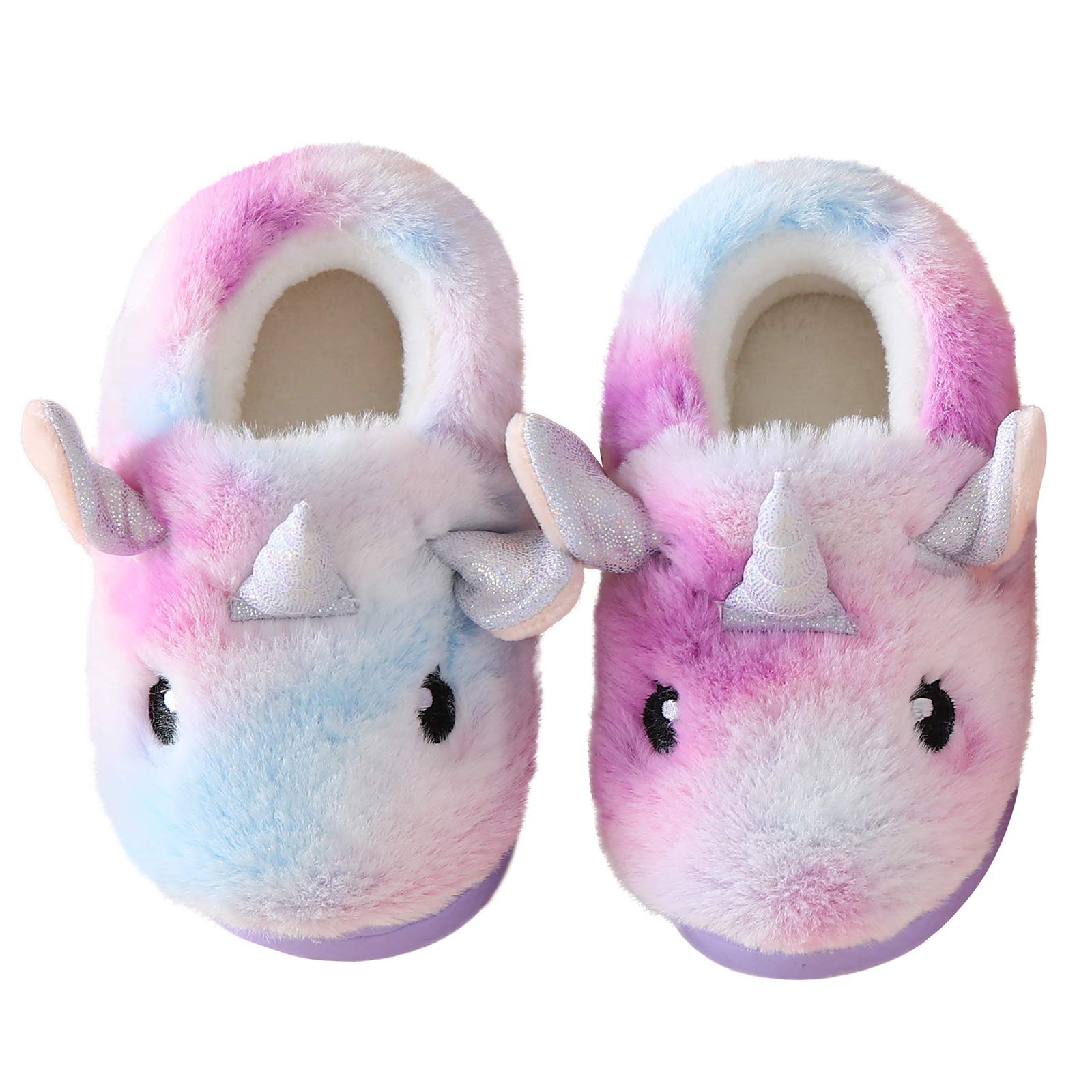 Ainikas Plush House Slippers for Boys & Girls - Warm Fuzzy Non-Slip Winter Slippers for Toddlers & Little Kids - Perfect for Indoor Play, Cozy Home Wear & Cold Weather Comfort