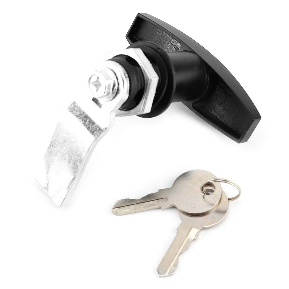 Yctze T Handle Lock with Keys - Secure Tool Box, Garage & Trailer Canopy | Heavy Duty Rear Fixing Lock for Storage, RV & Outdoor Equipment