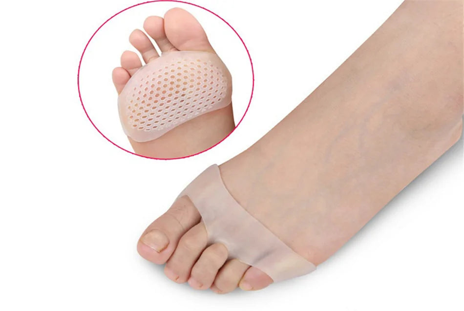 Premium Silicone Forefoot Pads - Metatarsal Cushion Support for Ball of Foot Pain Relief - Ideal for Running, Walking & High Heel Comfort