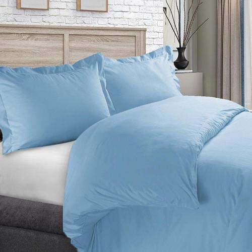 Premium 450 Thread Count Luxury Duvet Cover Set - Full/Queen Size Soft Blue Bedding - Perfect for Master Bedroom, Guest Room & Cozy Home Decor