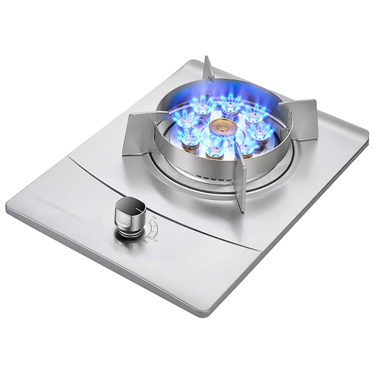 7.0KW Stainless Steel Built-In Gas Hob with Flameout Protection & Multi-Gear Knobs - 9 Burner Gas Cooktop for Frying, Boiling, Simmering & Cooking - Perfect for Home Kitchens & Restaurant Use