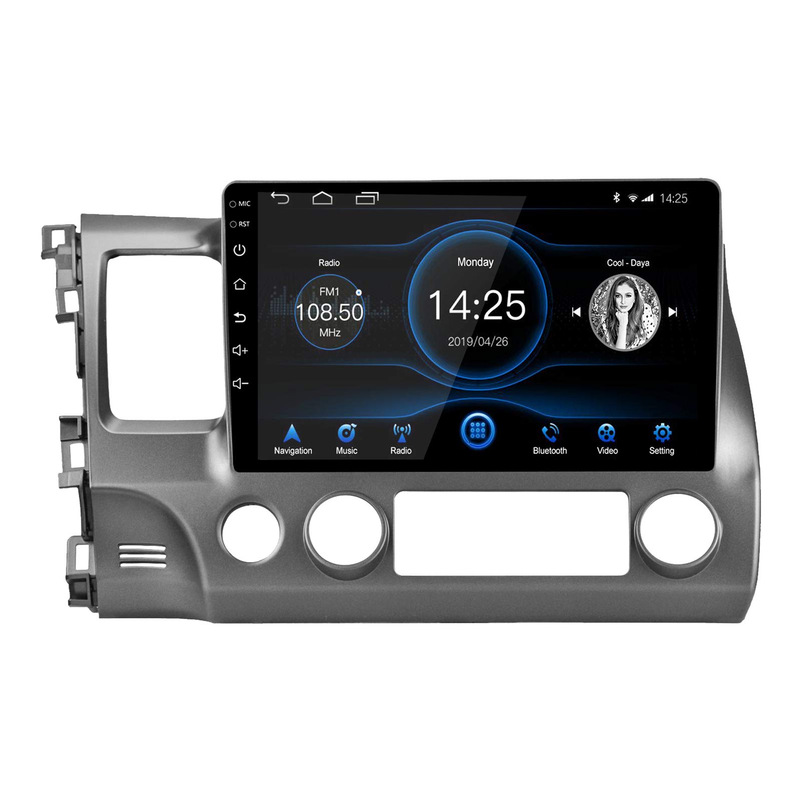 10.1 Inch Android Car Stereo with Built-in CarPlay & Android Auto - 2GB RAM 32GB ROM, HD Touchscreen GPS Navigation Bluetooth for Honda Civic 2007-2011 - Perfect for Commuting, Road Trips & Hands-Free Calling