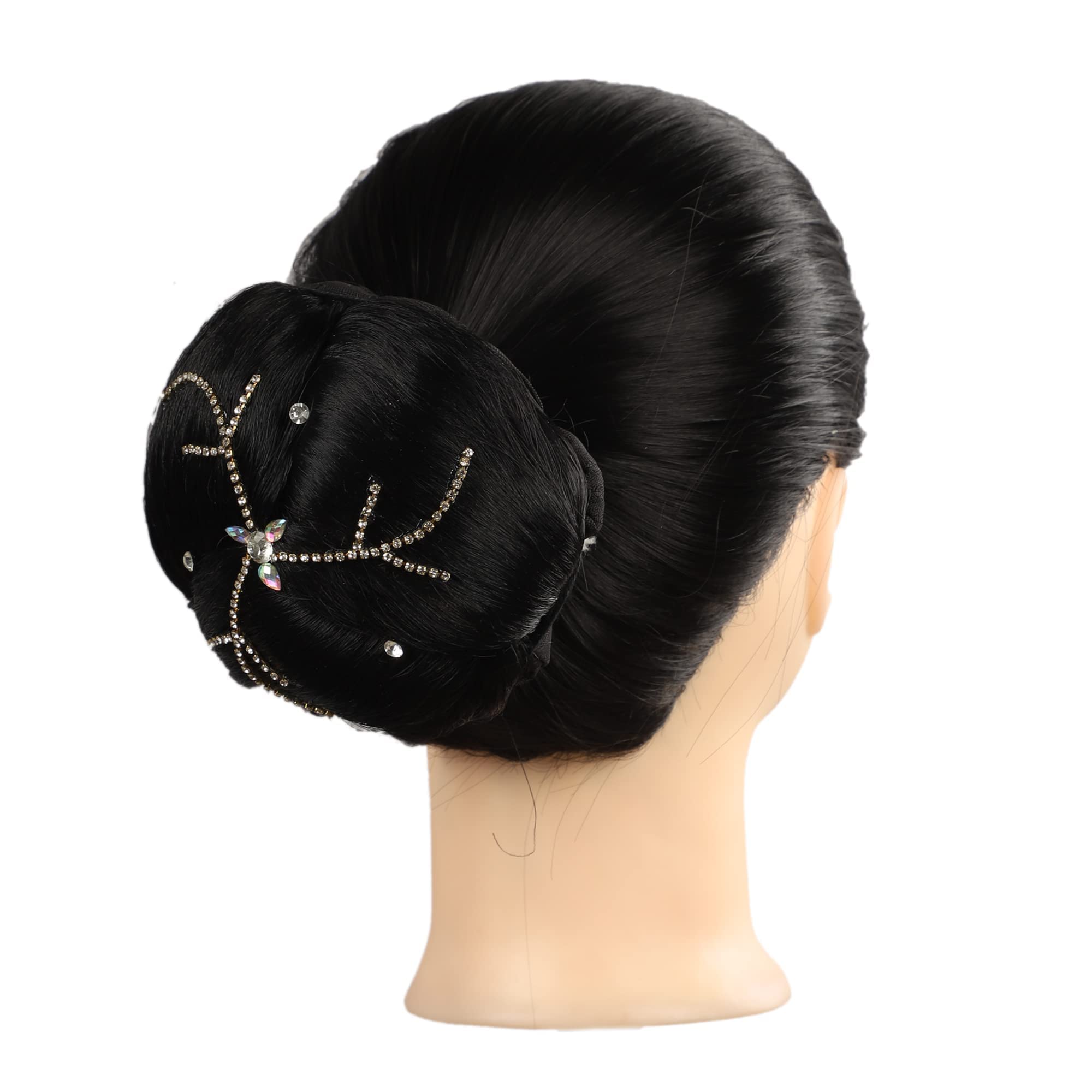 Neaama Hair Stone Juda Hair Bun for Women & Girls - Black Hair Styling Accessory (Pack of 1) | Perfect for Updos, Buns & Special Occasions