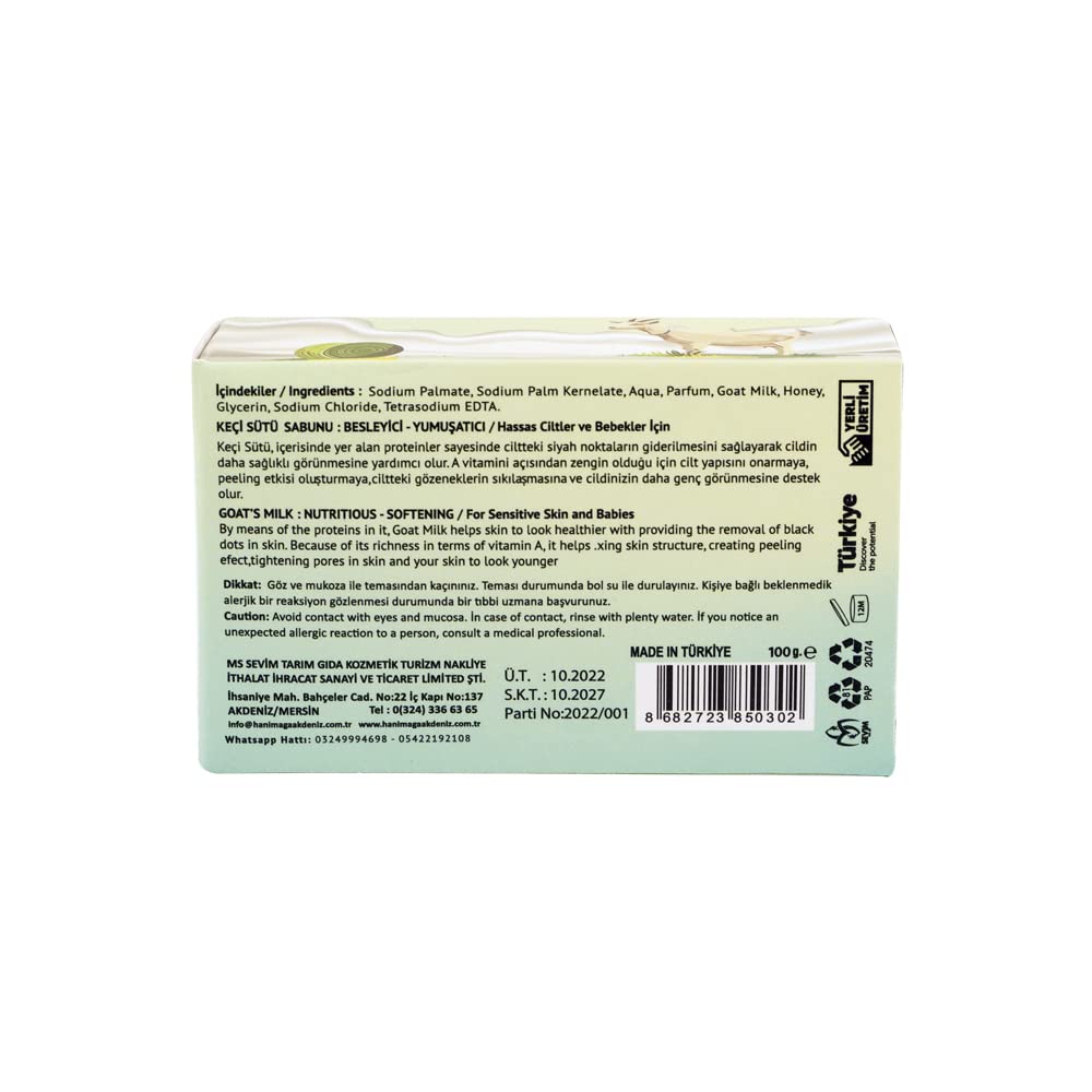 Natural Goat Milk Soap Bar for Sensitive Skin & Babies - Enriched with Vitamin A, Nourishing & Softening, Helps Remove Blackheads (100g) - Gentle Cleansing for Daily Face & Body Care, Ideal for Dry Skin & Newborn Bath Time