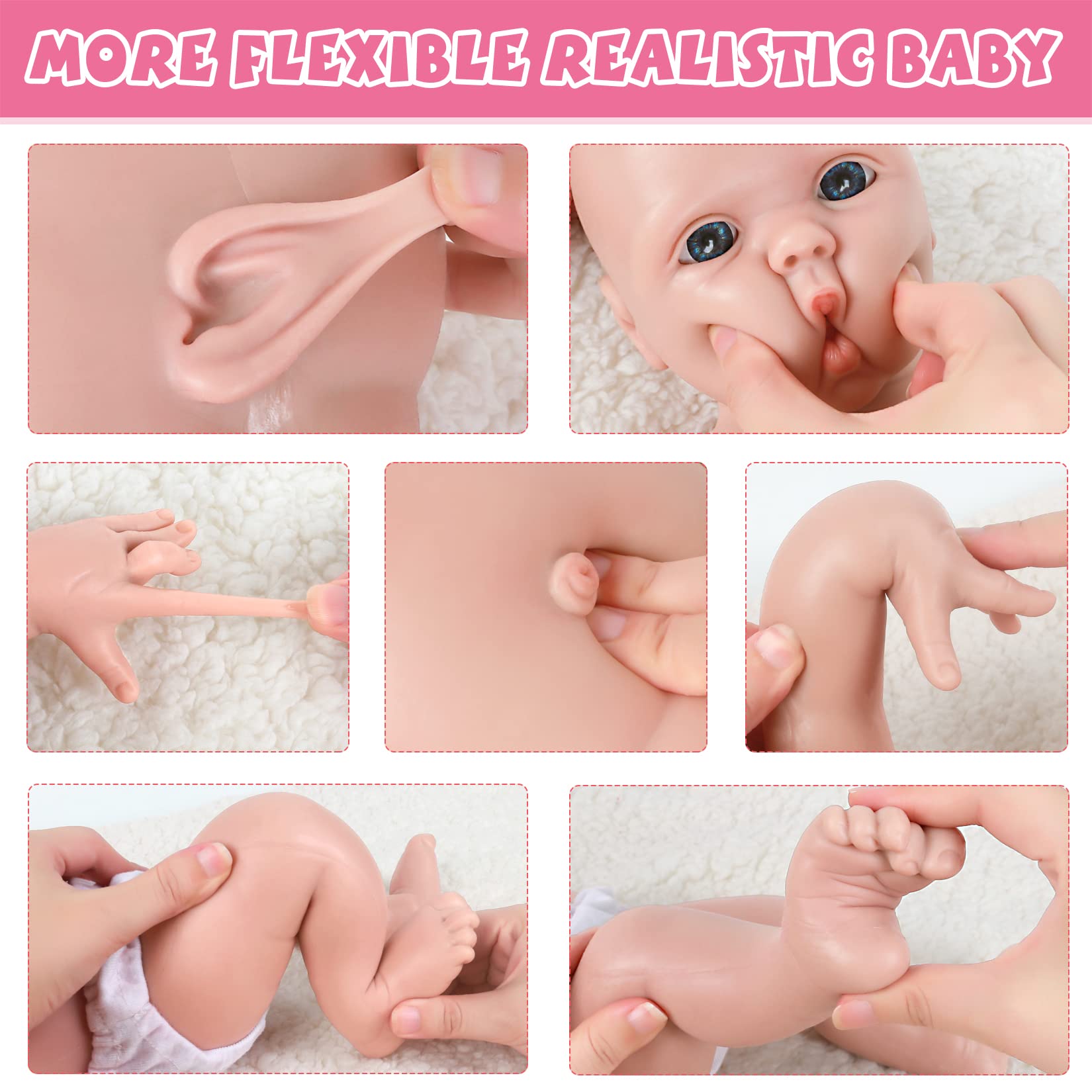 IVITA 18 Inch Realistic Silicone Reborn Baby Doll Boy - Non-Toxic & Hypoallergenic - Perfect for Gift, Nursery Decor, Photography Props & Playtime