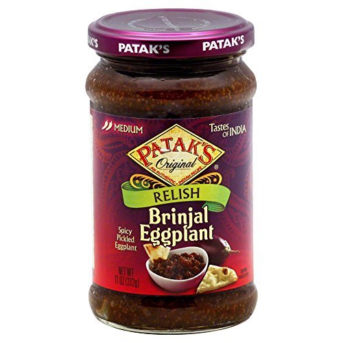 Patak's Brinjal Eggplant Relish - 3 Pack (11 oz Each) | Authentic Indian Pickle | Perfect for Sandwiches, Wraps & Charcuterie Boards
